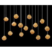 Fine Art Handcrafted Lighting Vesta 15 Light 48" Wide LED Abstract Multi Light Pendant Gold
