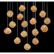 Fine Art Handcrafted Lighting Vesta 16 Light 32" Wide LED Abstract Multi Light Pendant Gold