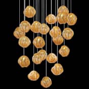 Fine Art Handcrafted Lighting Vesta 22 Light 24" Wide LED Abstract Multi Light Pendant Gold