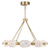 Fine Art Handcrafted Lighting Allison Paladino 20 Light LED Foyer Pendant with Quartz Shades Gold Leaf