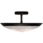 Fine Art Handcrafted Lighting Arctic Halo 3 Light 20" Wide Semi Flush Bowl Ceiling Fixture Black