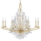 Fine Art Handcrafted Lighting Lily Buds 8 Light 41" Wide Crystal Chandelier Gold Toned Silver Leaf