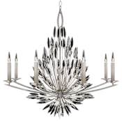 Fine Art Handcrafted Lighting Lily Buds 8 Light 41" Wide Chandelier Silver