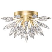 Fine Art Handcrafted Lighting Lily Buds 3 Light 19" Wide Flush Mount Ceiling Fixture Gold Toned Silver Leaf