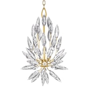 Fine Art Handcrafted Lighting Lily Buds 3 Light 12" Wide Crystal Pendant Gold Toned Silver Leaf