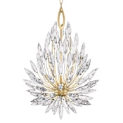 Fine Art Handcrafted Lighting Lily Buds 3 Light 19" Wide Crystal Pendant Gold Toned Silver Leaf