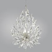 Fine Art Handcrafted Lighting Lily Buds 19" Wide 3 Light Crystal Pendant Silver Leaf