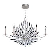 Fine Art Handcrafted Lighting Lily Buds 6 Light 48" Wide Crystal Chandelier Silver