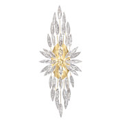 Fine Art Handcrafted Lighting Lily Buds 2 Light 33" Tall Wall Sconce Gold Toned Silver Leaf