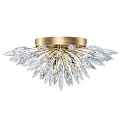 Fine Art Handcrafted Lighting Lily Buds 4 Light 26" Wide Flush Mount Ceiling Fixture Gold Toned Silver Leaf