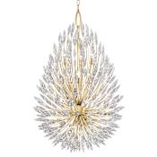 Fine Art Handcrafted Lighting Lily Buds 12 Light 34" Wide Crystal Chandelier Gold Toned Silver Leaf