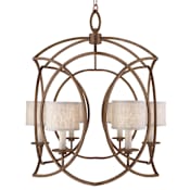 Fine Art Handcrafted Lighting Cienfuegos 6 Light 30-1/2" Wide Chandelier with Fabric Shades Antique Bronze