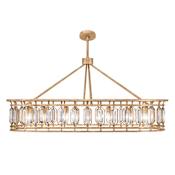 Fine Art Handcrafted Lighting Westminster 14 Light 52" Wide Crystal Linear Chandelier Gold Toned Silver Leaf