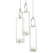 Fine Art Handcrafted Lighting Delphi 3 Light 19" Wide LED Multi Light Pendant Silver Leaf