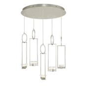 Fine Art Handcrafted Lighting Delphi 5 Light 27" Wide LED Multi Light Pendant Silver Leaf
