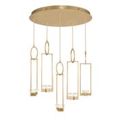 Fine Art Handcrafted Lighting Delphi 5 Light 27" Wide LED Multi Light Pendant Gold Toned Silver Leaf
