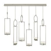 Fine Art Handcrafted Lighting Delphi 6 Light 48" Wide LED Linear Pendant Silver Leaf