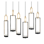 Fine Art Handcrafted Lighting Delphi 48" Wide LED Multi Light Pendant Black