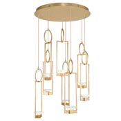 Fine Art Handcrafted Lighting Delphi 8 Light 34" Wide LED Multi Light Pendant Gold Toned Silver Leaf