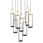 Fine Art Handcrafted Lighting Delphi 34" Wide LED Multi Light Pendant Black