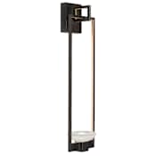 Fine Art Handcrafted Lighting Delphi Single Light 27" Tall LED Wall Sconce Hand Rubbed Black Iron / Gold Leaf