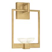 Fine Art Handcrafted Lighting Delphi Single Light 15" Tall LED Wall Sconce Gold Toned Silver Leaf