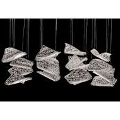Fine Art Handcrafted Lighting Elevate 8 Light 54" Wide LED Abstract Multi Light Pendant Gold Leaf