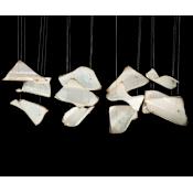 Fine Art Handcrafted Lighting Elevate 6 Light 50" Wide LED Abstract Multi Light Pendant Gold Leaf