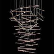 Fine Art Handcrafted Lighting Elevate 8 Light 34" Wide LED Abstract Multi Light Pendant Gold Leaf