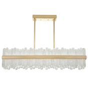 Fine Art Handcrafted Lighting Lior 2 Light 48" Wide LED Crystal Linear Chandelier Gold Leaf