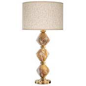 Fine Art Handcrafted Lighting SoBe 31" Tall Buffet Table Lamp Gold Leaf / Amber Agate / Beige