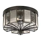 Fine Art Handcrafted Lighting Bristol 4 Light 22" Wide Flush Mount Drum Outdoor Ceiling Fixture Black