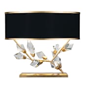 Fine Art Handcrafted Lighting Foret 2 Light 22" Tall Accent Table Lamp Gold Leaf / Black
