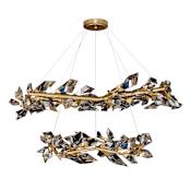 Fine Art Handcrafted Lighting Foret 20 Light 55" Wide Crystal Chandelier Gold Leaf