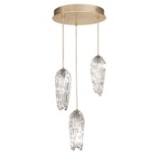 Fine Art Handcrafted Lighting Las Olas 3 Light 18" Wide Multi Light Pendant Gold Leaf