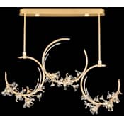 Fine Art Handcrafted Lighting Azu 10 Light 55" Wide Crystal Multi Light Pendant Gold