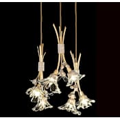 Fine Art Handcrafted Lighting Azu 6 Light 22" Wide Crystal Multi Light Pendant Gold