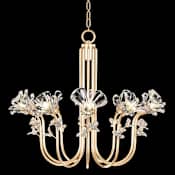 Fine Art Handcrafted Lighting Azu 10 Light 36" Wide Crystal Abstract Chandelier Gold