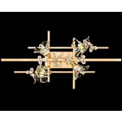 Fine Art Handcrafted Lighting Azu 4 Light 35" Wide Semi-Flush Ceiling Fixture Gold