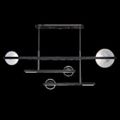 Fine Art Handcrafted Lighting Selene 6 Light 67" Wide LED Linear Pendant Black / Clear / White Glass