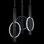 Fine Art Handcrafted Lighting Selene 6 Light 16" Wide LED Multi Light Pendant with Shades Black / Clear Glass