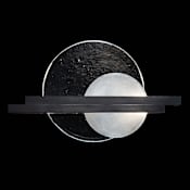 Fine Art Handcrafted Lighting Selene 2 Light 13" Tall LED Wall Sconce with Shade Black / Clear / White Glass