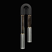 Fine Art Handcrafted Lighting Antonia 2 Light 28" Tall LED Cylinder Wall Sconce Black / Brass / Charcoal