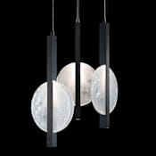 Fine Art Handcrafted Lighting Selene 6 Light 16" Wide LED Multi Light Pendant Black / White Glass