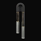Fine Art Handcrafted Lighting Antonia 2 Light 28" Tall LED Wall Sconce Black / Brass / Charcoal