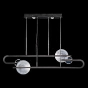 Fine Art Handcrafted Lighting Selene 6 Light 65" Wide LED Linear Pendant Black / Clear / White Glass