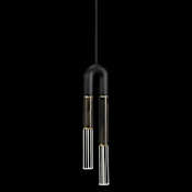 Fine Art Handcrafted Lighting Antonia 2 Light 7" Wide LED Crystal Mini Pendant Black / Brass / Charcoal