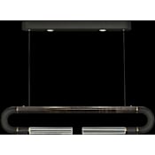 Fine Art Handcrafted Lighting Antonia 2 Light 52" Wide LED Crystal Linear Pendant Black / Brass / Charcoal
