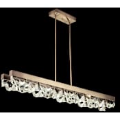 Fine Art Handcrafted Lighting Strata 55" Wide LED Crystal Linear Pendant Bronze