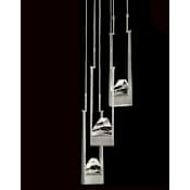 Fine Art Handcrafted Lighting Strata 16" Wide LED Abstract Multi Light Pendant Bronze